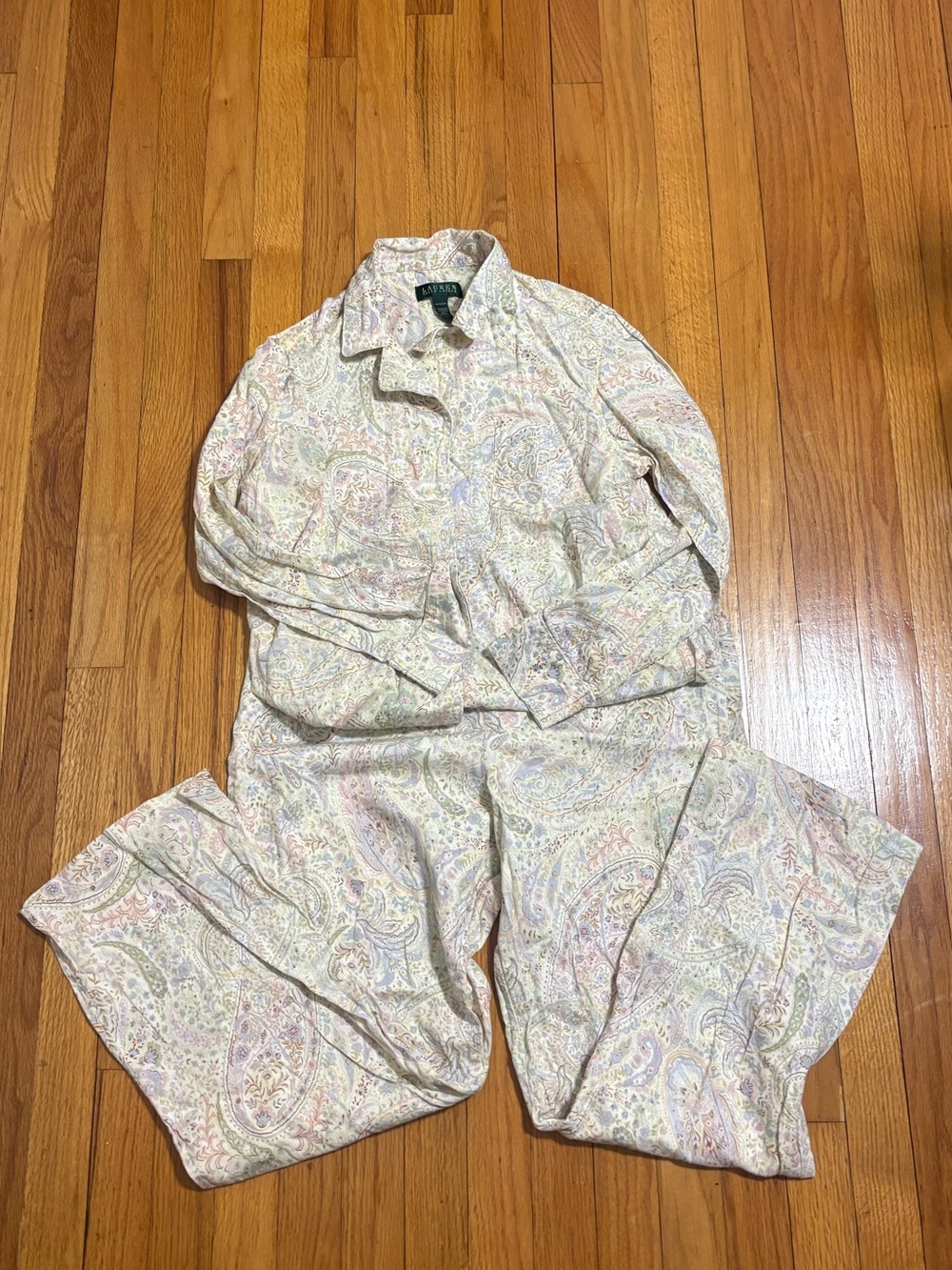 Vintage Lauren Ralph Lauren Pastel Paisley Cotton Pajamas